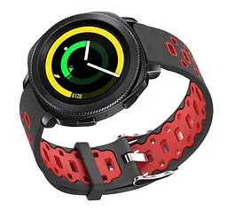 Спортивний ремінець Primo Perfor Classic для годинника Samsung Sport Gear SM-R600 Black Red - мініатюра 2