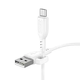 Кабель для заряджання з гачком USB Borofone BX91 USB-MicroUSB 2.4A 1 м White - мініатюра 3