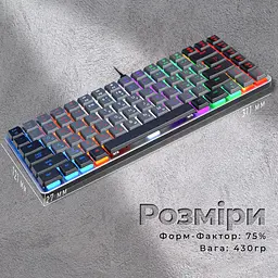 Клавіатура GamePro Red Swich Low Profile USB Dark Gray дротова (MK140R) - мініатюра 11