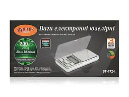 Електронні ювелірні ваги точність 0.01 г 200 г BT-1724