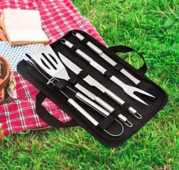 Набір для гриля та барбекю: 5 аксесуарів - Для любителів BBQ - з нержавіючої сталі - мініатюра 3