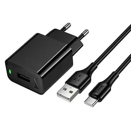 Мережевий зарядний пристрій HOCO CS91A Leader single-port charger set(Type-C) (EU) 2,1A Чорний