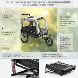 Причіп-коляска для собаки Klarfit Husky Vario (10039888) - мініатюра 3