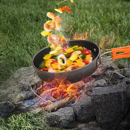 Набір туристичного посуду Camping cooking зі столовими приладами 10 в 1 / Набір посуду для походу, пікніка та риболовлі - мініатюра 6