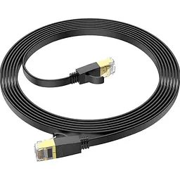 Патч-корд Hoco US07 General Cat 6 U/UTP Pure Copper Flat Network Cable 3m Black (780690) [149273] - мініатюра 1