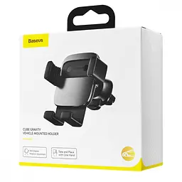 Тримач в машину Baseus Cube Gravity Vehicle Mounted чорний (24001 black) - мініатюра 2