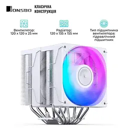 Кулер для процесора Jonsbo CR-3000E COLOR White (CR-3000E COLOR White) - мініатюра 8