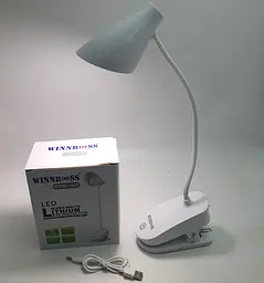 LED-лампа сенсорна світлодіодна настільна на прищіпці акумуляторна (знімний 18650) тепле, нейтральне та холодне світло WinBoss 1927 - мініатюра 4