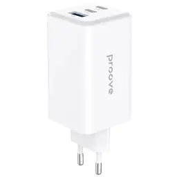 Мережевий зарядний пристрій Proove Pocket GaN Max, білий, 100 Вт, 2xType-C (65 Вт + 30 Вт, PD3.0) / 1xUSB (30 Вт, QC3.0)