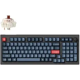 Клавіатура Keychron V5 Max Gateron Jupiter Brown Knob Hot-Swap QMK Wireless/Bluetooth/USB-А UA Black (V5M-D3-UA)
