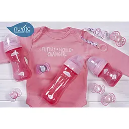 Пустушка Nuvita 7084 Air55 Cool ортодонтична 6m+ бант світиться у темряві рожевого кольору NV7084GF - мініатюра 7