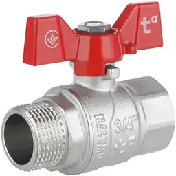 Кран кульовий Thermo Alliance Forte 3/4" ВЗ прямий, PN40, метелик SF607W20