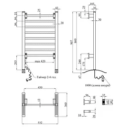 Сушарка для рушників електрична Kroner KRP Hitze-Stil ALM8653-8T (CV035344) - мініатюра 7