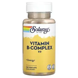 Комплекс витаминов группы B Vitamin B-Complex 50 mg 100 капсул Solaray vit0005649