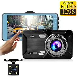 Автомобільний відеореєстратор T709 Touch screen (2 камери) 1296P Full HD метал - мініатюра 2