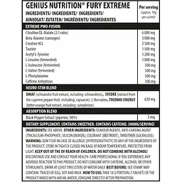 Передтренік Genius Nutrition Fury Extreme Sachet Raspberry Bomb 18 г - мініатюра 2