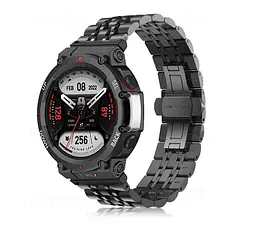Металевий ремінець Primolux Steel Link для годинника Xiaomi Amazfit T-Rex 2 (A2170) Black - мініатюра 2