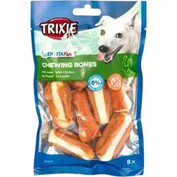 Ласощі для собак Trixie Denta Fun Кісточка для чищення зубів з куркою 5 см 120 г 8 шт.