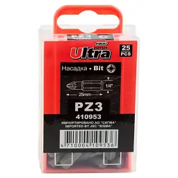 Набір біт Ultra PZ3x25мм 1/4" 25шт S2 (4010602) - мініатюра 6