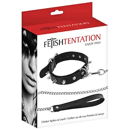 Нашийник із повідцем Fetish Tentation чорний - мініатюра 3