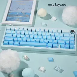Набір кейкапів PBT Blue Gradient (130+), Білий - мініатюра 3