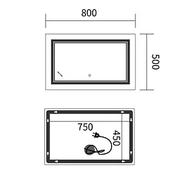 Дзеркало Mixxus Premium Quadro MR20-50x80-Reverse MP6620 - мініатюра 2
