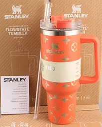 Термокухоль Stanley Quencher H2.0 Tumbler з неіржавкої сталі 1,18 л Orange Monogram KT6007844