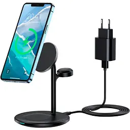 Бездротовий зарядний пристрій Choetech T585-F 3in1 Magnetic Wireless Charging Black [123385] - мініатюра 8