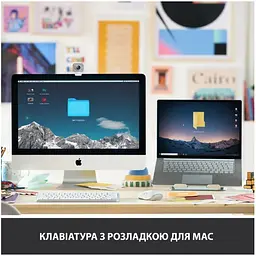 Клавіатура MX Keys Mini For Mac Wireless Illuminated Pale Grey Logitech teh0022911 - мініатюра 2