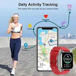 Смарт-годинник Ordtop фітнес-трекер 1.69-дюймовий HD-дисплей Fitness Armbanduhr - мініатюра 6
