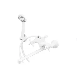 Змішувач для ванни PLAMIX Pablo -140 EURO SET White (з шлангом та лійкою) (PM0670) - мініатюра 2