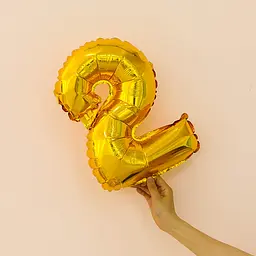 Кулька-цифра 2 фольгована 16 дюймів золотиста - мініатюра 2