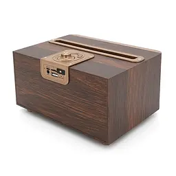Колонка Kisonli G1 Bluetooth 5.0, 2х10W, 1500mAh, USB/TF/BT/FM/AUX, DC: 5V, Dark wood (Brown), BOX, Q24 - мініатюра 3