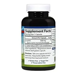 L-лізин Carlson L-Lysine 500 мг 100 капс - мініатюра 2