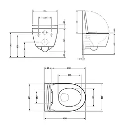 Унітаз підвісний Qtap Taurus безободковий з сидінням Soft-close QT2433084EUQMB, Чорний матовий - мініатюра 2