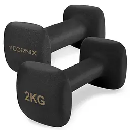 Гантелі вінілові Cornix Square 2 x 2 кг XR-0407 Black