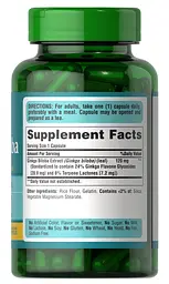 Натуральна добавка Puritan's Pride Ginkgo Biloba 120 mg 30 капсул - мініатюра 2