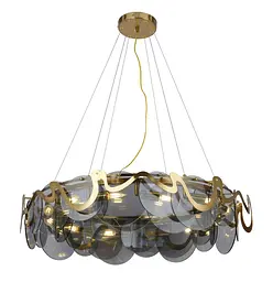 Сучасна підвісна люстра світильник Levistella 761LLP02-12(800) BRZ+BK