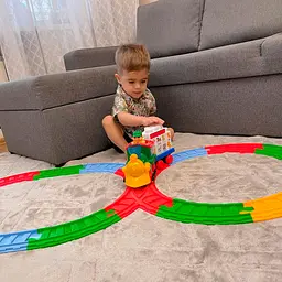 Ігровий набір Kiddieland Паровозик з тваринами, з конструктором та залізницею (061853) - мініатюра 5