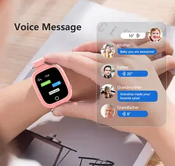 Дитячий смарт годинник Lemfo D-27 Pro з GPS трекером, SIM картою, голосовим чатом, геолокацією, кнопкою SOS та батьківським контролем До 3 днів роботи Рожевий - мініатюра 4