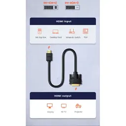Кабель мультимедійний HDMI M to DVI M 2.0m HD106 black Ugreen (10135) - мініатюра 3