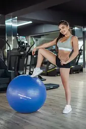 М'яч для фітнесу (фітбол) Power System PS-4011 Ø55 cm PRO Gymball Blue (PS-4011_55cm_Blue) - мініатюра 5