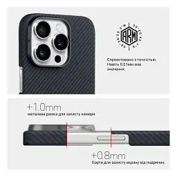 Чохол ArmorStandart BlackIcon Aramid Twill MagCase для Apple iPhone 16 Pro Black - мініатюра 6