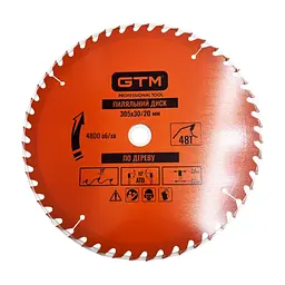 Диск пиляльний GTM 305×30мм, 48 зубів, по дереву (SBW-30548)