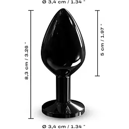 Металева анальна пробка з кристалом Dorcel Diamond Plug Black M - мініатюра 5