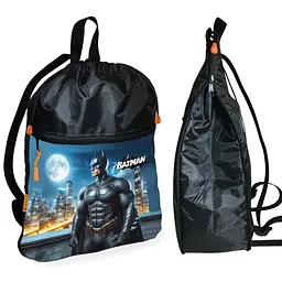 Рюкзак-мішок для взуття, спортивної форми Бетмен «Batman »дитяча сумка для змінки з розширювачем (01216)