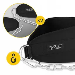 Пояс атлетичний для обтяження 4FIZJO Dip Belt 100 см Black (P-5905973402262) - мініатюра 7