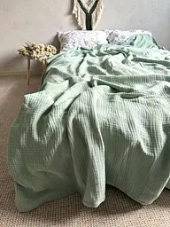 Покривало Zeintex Heaven муслінове бавовняне м'ятне 210х230 см - мініатюра 4
