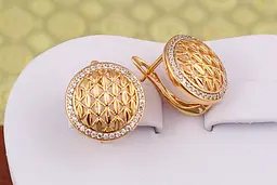 Сережки Xuping Jewelry ґудзики 1.5 см золотисті - мініатюра 2