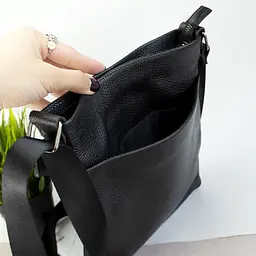 Сумка чоловіча шкіряна Handycover S248 чорна з клапаном - мініатюра 6